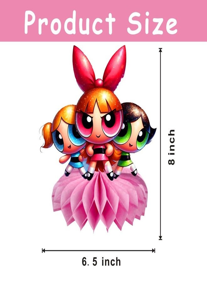 fancigo 8Pcs Power Girls Table Centerpiece Birthday Party Supplies Double Side Table Decorations for Girls Party Decorations - Image 3